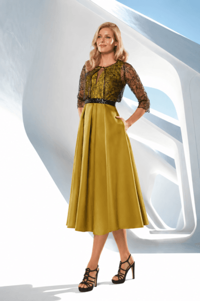 Vestido midi mikado lima Ref. 833-834