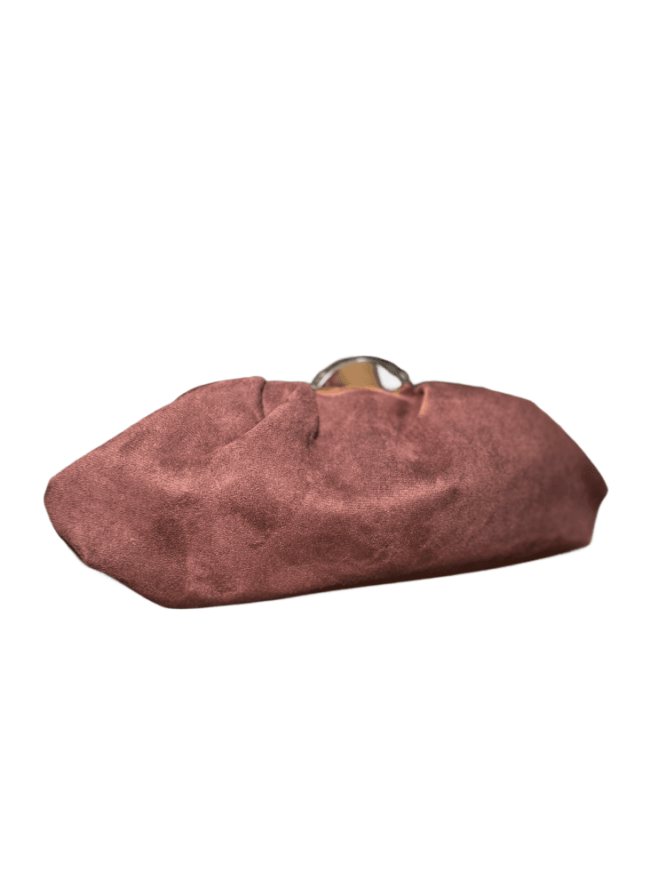Bolso de mano con cadena extraible marrón ante