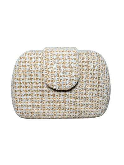 Bolso de mano trenzado beige
