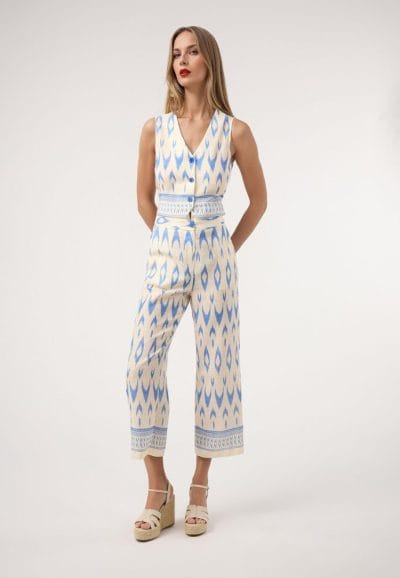 Pantalón culotte cenefa azul Ref. 5908
