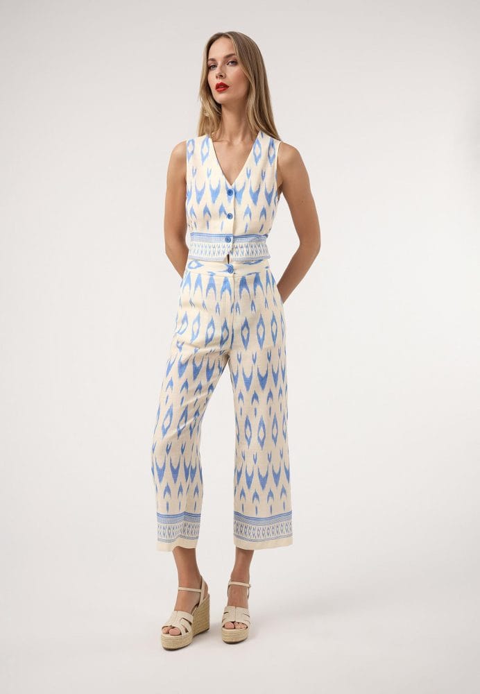 Pantalón culotte cenefa azul Ref. 5908