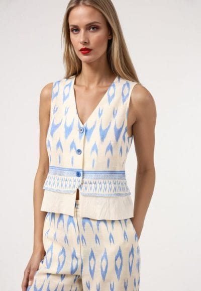 Chaleco cenefa azul Ref. 3908