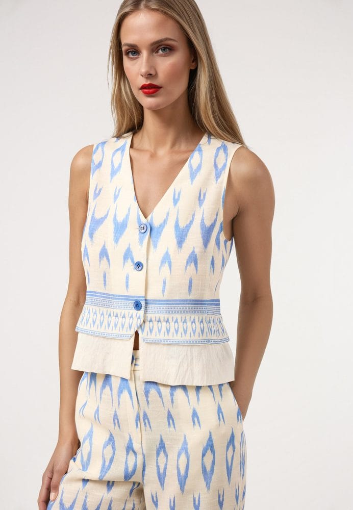 Chaleco cenefa azul Ref. 3908