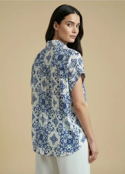Alternative view of SURKANA Camisa estampada manga corta azul Ref. REPA122