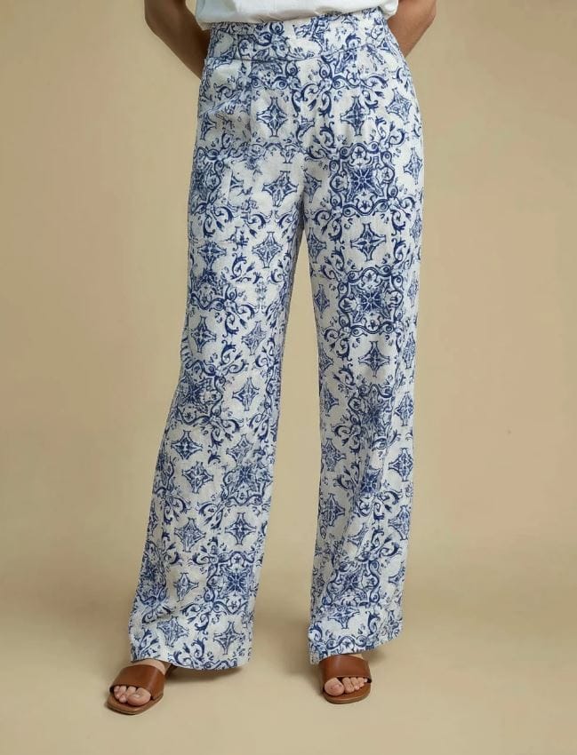 SURKANA Pantalón estampado ancho azul Ref. REPA528