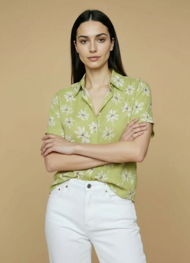 SURKANA Camisa floral fluida manga corta Ref. REPI122