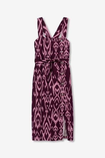 Alternative view of Vestido estampado granate Ref. Guigas