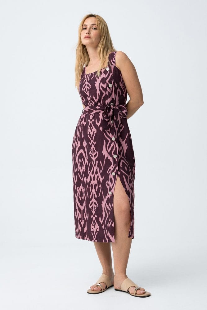 Vestido estampado granate Ref. Guigas