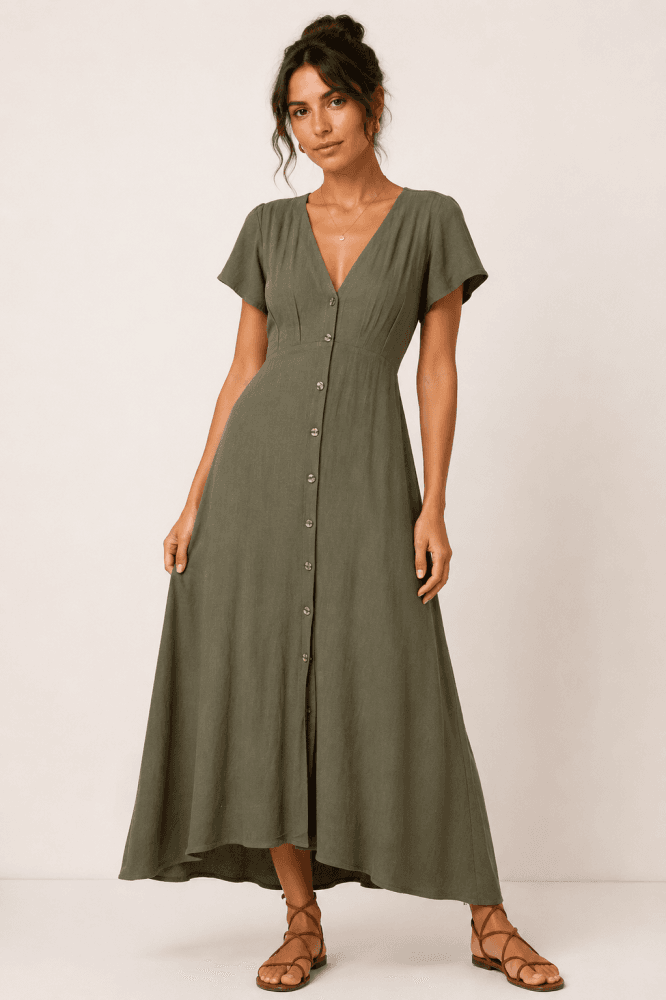 Vestido largo verde Ref. Calito