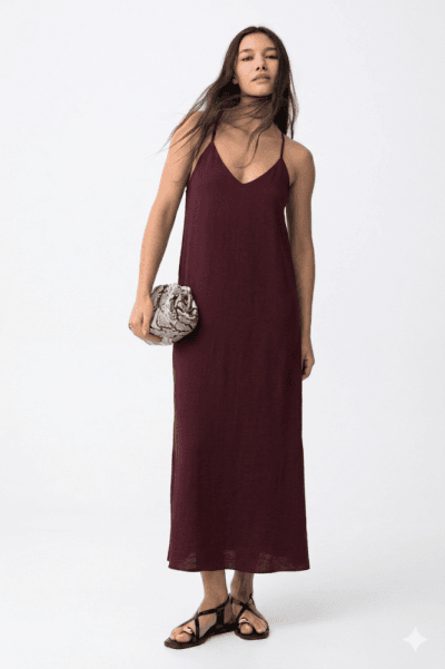 Vestido fluido de color granate Ref. Bestie