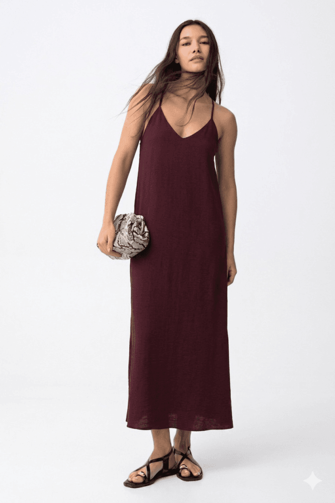 Vestido fluido de color granate Ref. Bestie