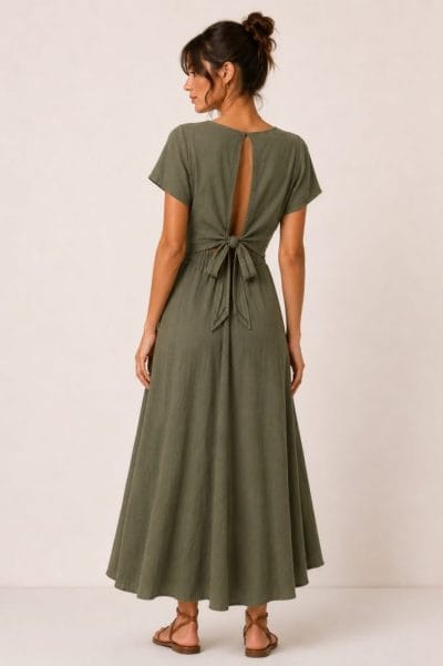 Alternative view of Vestido largo verde Ref. Calito