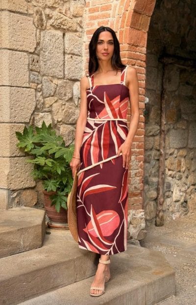Vestido midi tirantes estampado Ref. 7789