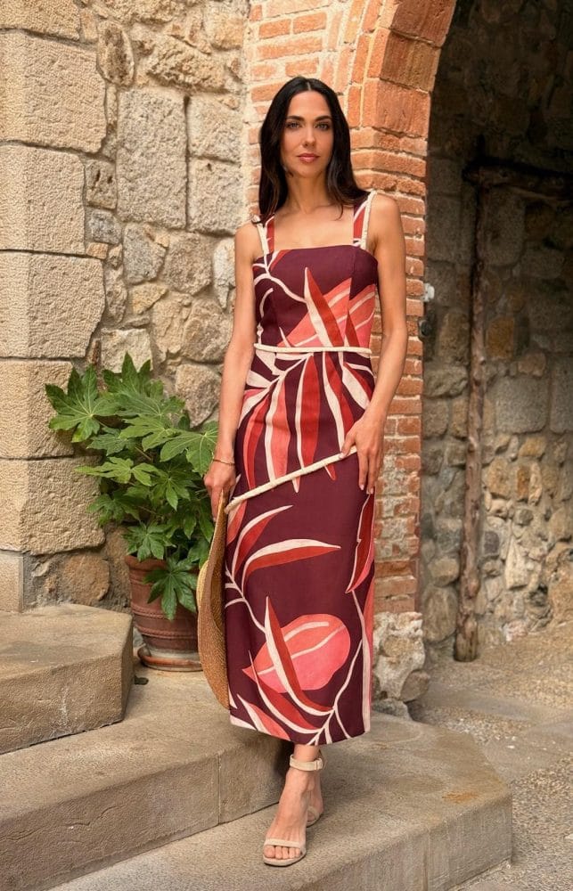 Vestido midi tirantes estampado Ref. 7789