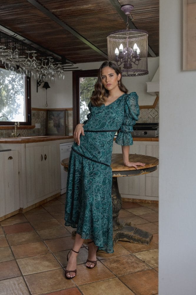Vestido largo estampado Kuwait verde Ref. 626-219