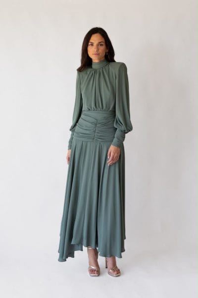 BLANCA MARTÍN Conjunto frunces verde Ref. Omaira