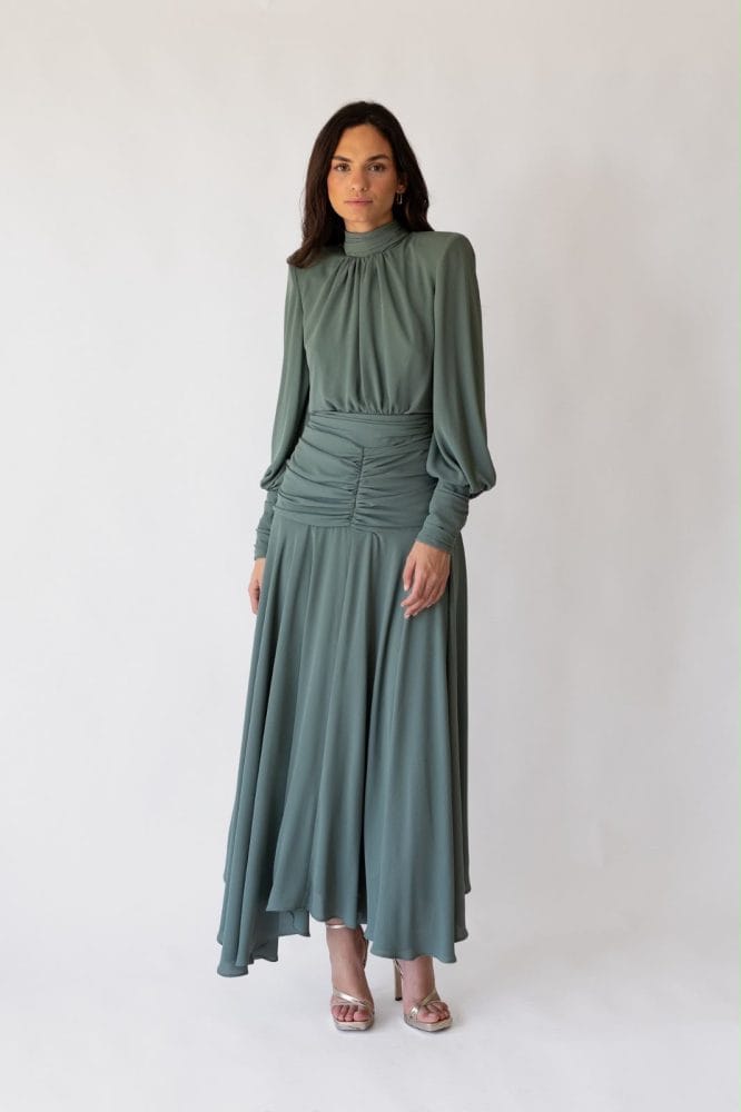 BLANCA MARTÍN Conjunto frunces verde Ref. Omaira