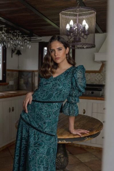 Alternative view of Vestido largo estampado Kuwait verde Ref. 626-219