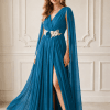 Vestido damas largo alas verde Ref. 2834