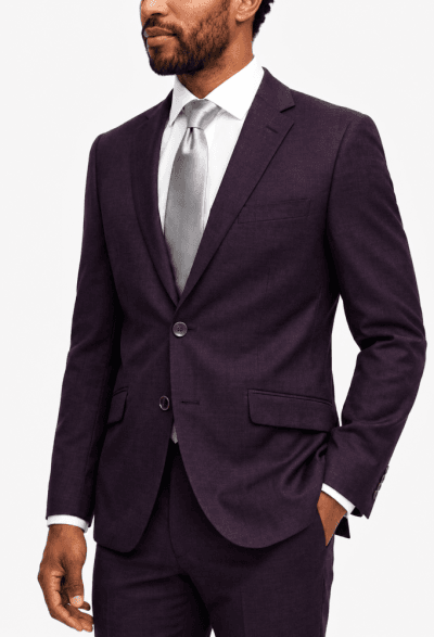Alternative view of Traje semi slim-fit granate Ref. Pireo