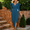 Vestido midi plumas turquesa Ref. 4950