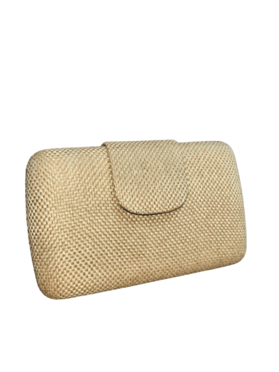 Alternative view of Bolso clutch trenzado dorado