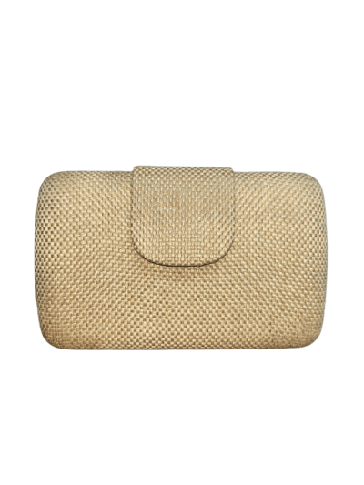 Bolso clutch trenzado dorado