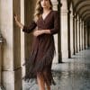 Vestido midi flecos marrón Ref. 2836