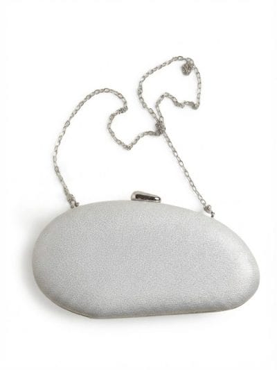 Alternative view of Bolso clutch ovalado plata