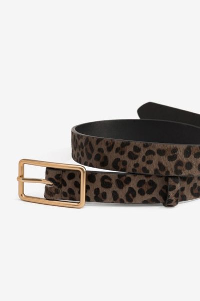 Alternative view of Cinturón de cuero estampado leopardo gris Ref. Dianne