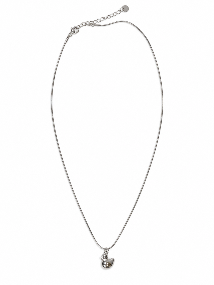 Collar plateado pato