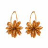 Pendientes dorados flor