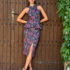 Vestido midi estampado volantes Ref. 4954