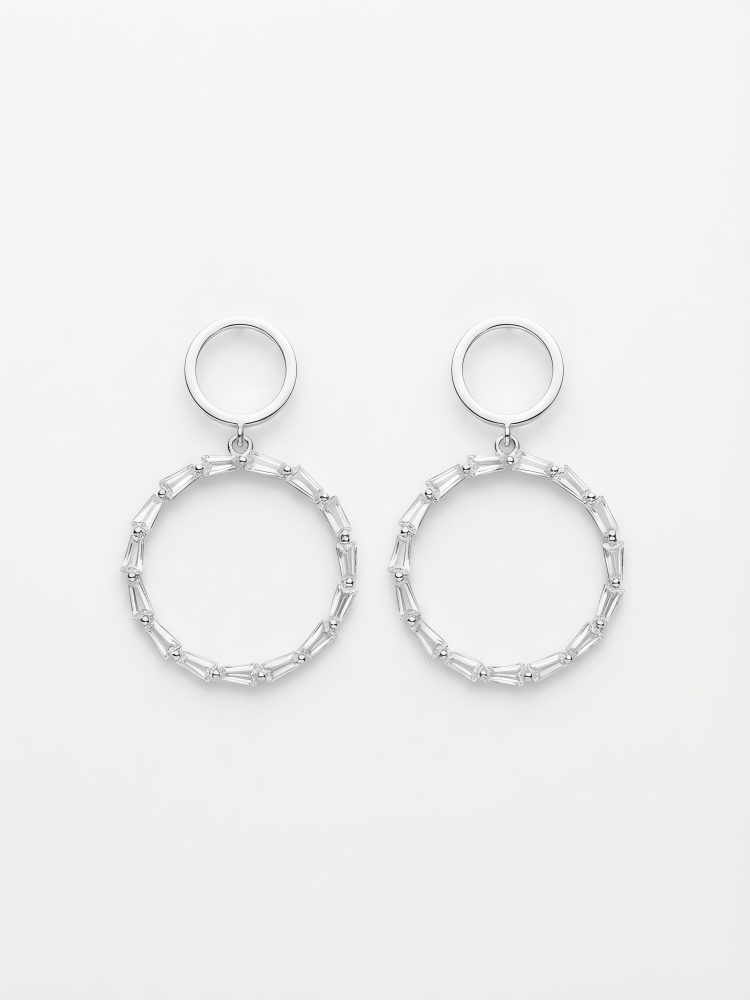 Pendientes círculo brillos