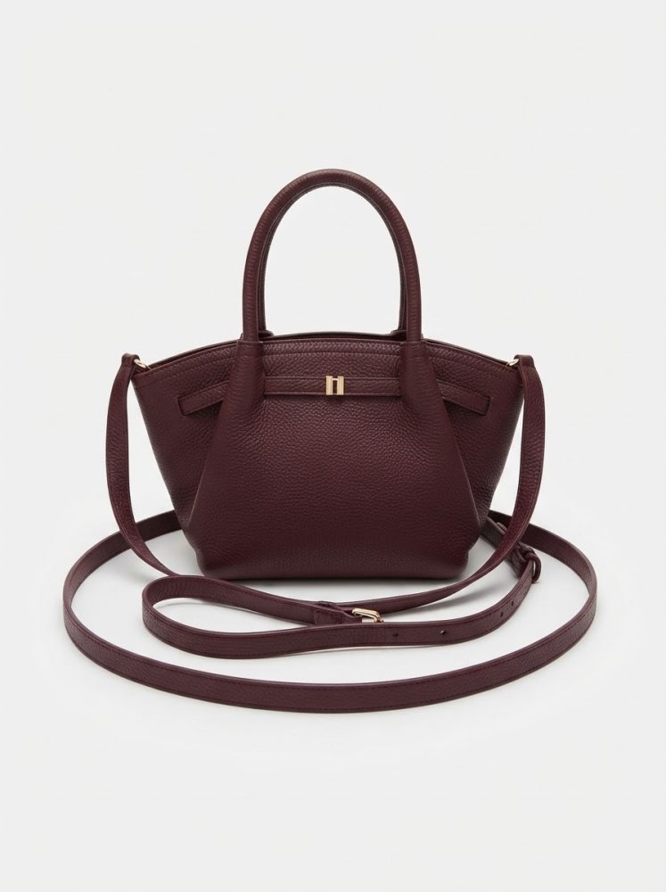 Bolso mini shopper granate - Imagen 2