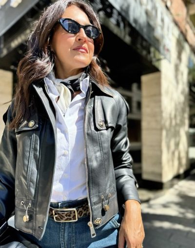 Alternative view of Chaqueta biker negra