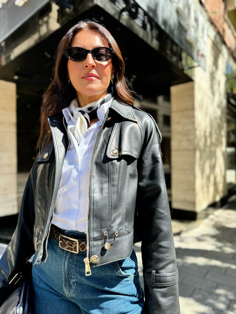 Chaqueta biker negra