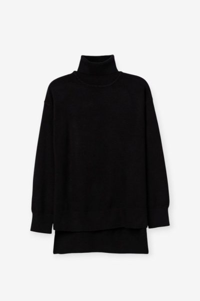Alternative view of Jersey de cuello vuelto negro Ref. Mab
