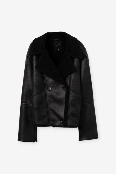 Alternative view of Chaqueta polipiel negra pelito Ref. Olive