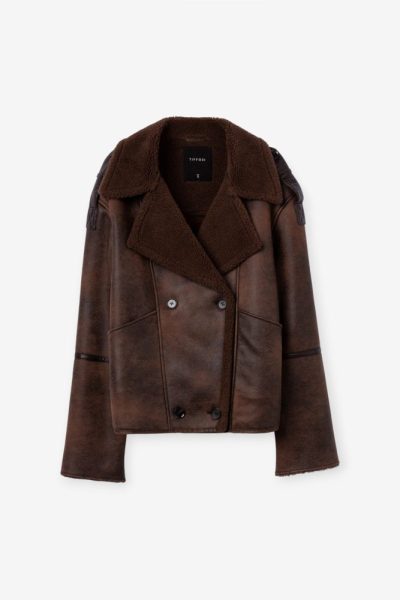 Alternative view of Chaqueta polipiel chocolate pelito Ref. Olive