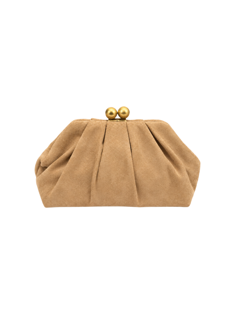 Bolso clutch beige ante