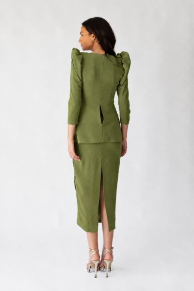 Alternative view of BLANCA MARTÍN Vestido verde volantes